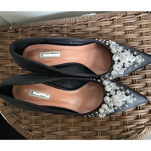 Pearl encrusted,Studs & Diamonte Mules - Picture 5 of 7